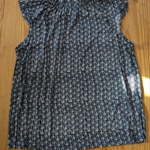 Black and White Floral Blouse